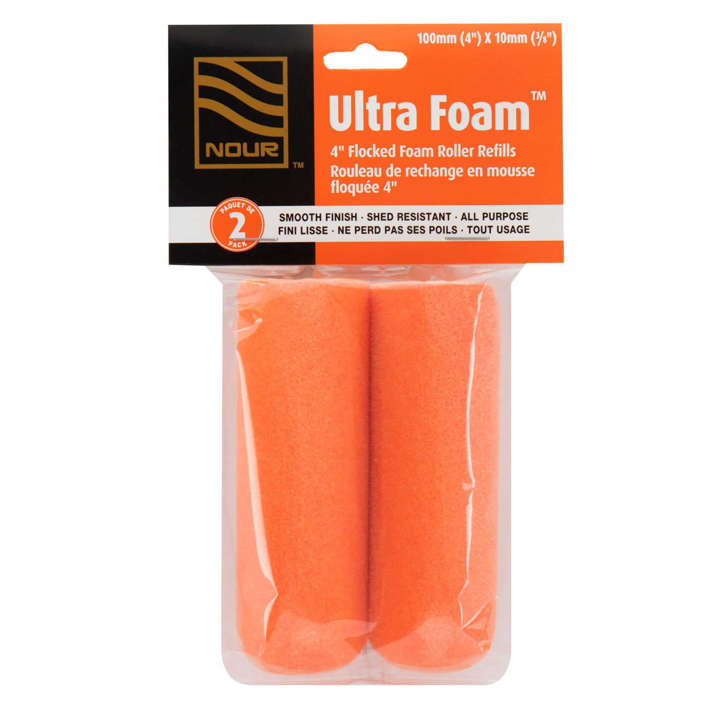 Flocked Foam 2Pack (4") Flocked Foam Rollers Nour